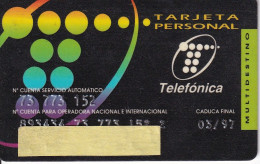 BMP-008 TARJETA PERSONAL DE ESPAÑA DE TELEFONICA MULTIDESTINO - Tests & Servizi