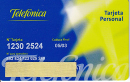 BMP-024 TARJETA DE ESPAÑA DE TELEFONICA PERSONAL FECHA 06/99 - Tests & Servicios