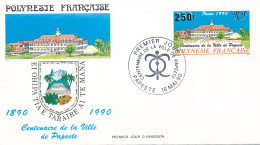 POLYNESIE FRANCAISE - ENVELOPPE PREMIER JOUR  CENTENAIRE DE LA VILLE DE PAPEETE DU 16 MAI 1990 - FDC