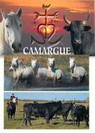 Animaux - Chevaux - Camargue - Multivues - Taureaux - Gardians - Carte Neuve - CPM - Voir Scans Recto-Verso - Horses