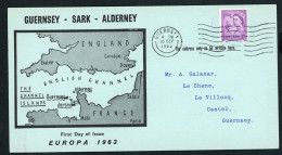 Großbritannien Guernsey Alderney Europa 1963 FDC - 1981-1990 Dezimalausgaben