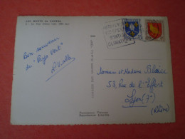 Daguin Avec Date Sur 4 Chiffres De Vic Sur Cere, 5f Saintonge & 3f Aunis, Carte Puy Griou Cantal - Oblitérations Mécaniques (Autres)