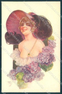 Artist Signed Malugani Fashion Glamour Lady Flowers Serie 91-4 Postcard VK9179 - Autres & Non Classés