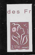 Lamouche 2.11 € Brun Prune YT 3972b Non Dentelé Accidentel HDF. Rare, Voir Le Scan. Cote Maury N° 3966b : 130 €. - Unused Stamps