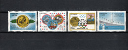 Uruguay 1976 Space, Football Soccer World Cup, Olympic Games Montreal, Viking, Nobel Prize 4 Stamps From S/s MNH - América Del Sur