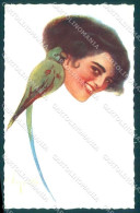 Artist Signed Pagnotta Fashion Glamour Lady Parrot Serie 1003 Postcard VK9282 - Other & Unclassified