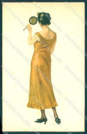 Artist Signed Dressler Fashion Glamour Lady Mirrow Serie 445-1 Postcard VK9292 - Autres & Non Classés