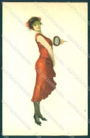 Artist Signed Dressler Fashion Glamour Lady Mirrow Serie 445-5 Postcard VK9294 - Autres & Non Classés