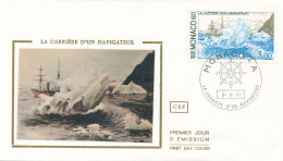 MONACO - ENVELOPPE PREMIER JOUR DU 9 NOVEMBRE 1977 LA CARRIERE D UN NAVIGATEUR - FDC