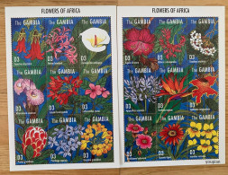 Gambia 1995, Flowers Of Africa, Two MNH S/S - Gambie (1965-...)