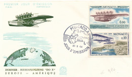 MONACO - ENVELOPPE PREMIER JOUR DU 22 MAI 1964 EUROPE AMERIQUE - FDC