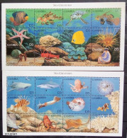 Gambia 1999, Sea Creatures, Two MNH S/S - Gambie (1965-...)