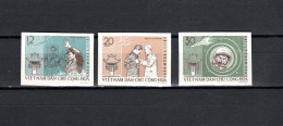 Vietnam 1962 Space, German Titov Set Of 3 Imperf. MNH - Asien