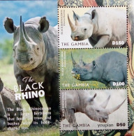 Gambia 2019, Black Rhinoceros, MNH S/S - Gambia (1965-...)