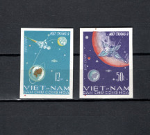 Vietnam 1966 Space, Luna 9 Set Of 2 Imperf. MNH - Asie