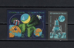 Vietnam 1971 Space, Luna 16 Set Of 3 Imperf. MNH - Asie