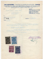 1953. YUGOSLAVIA,CROATIA,ZAGREB,POLJOOPSKRBA,IMPORT OF AGROCHEMICALS,LETTERHEAD,4 REVENUE STAMPS - Briefe U. Dokumente
