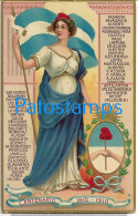 227161 ARGENTINA ART EMBOSSED CENTENARY PATROTIC HERALDRY & FLAG POSTAL POSTCARD - Argentinië