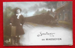 CPA 1913 Souvenir De Maeseyck. Maaseik. / Enfant Et Train - Maaseik