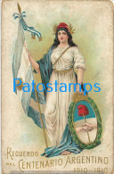 227165 ARGENTINA CENTENARY PATRIOTIC HERALDRY & FLAG SPOTTED POSTAL POSTCARD - Argentine