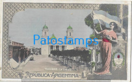 227166 ARGENTINA TUCUMAN LA CATEDRAL CENTENARY HERALDRY & FLAG POSTAL POSTCARD - Argentinië