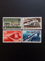 SCHWEIZ MI-NR. 484-487 POSTFRISCH(MINT) 100 JAHRE SCHWEIZER EISENBAHNEN 1947 - Trenes