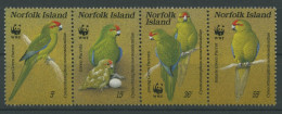 Norfolk-Insel 1987 WWF Naturschutz Laufsittich 421/24 ZD Postfrisch - Isla Norfolk