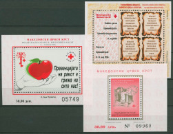 Makedonien 1996 Rotes Kreuz Zwangszuschlag Block Z 18/20 A Postfrisch (C92339) - North Macedonia