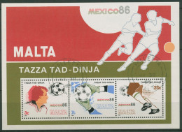 Malta 1986 Fußball-WM Mexiko Block 9 Gestempelt (C90472) - Malta