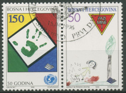 Bosnien-Herzegowina 1996 Kinderhilfswerk UNICEF 47/48 ZD Gestempelt - Bosnië En Herzegovina