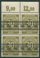 Bizone 1948 Ziffern Bandaufdruck Platte Oberrand 4er-Block 63 Ib POR Dgz Postfr. - Mint