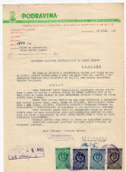 1958. YUGOSLAVIA,CROATIA,KOPRIVNICA,PODRAVINA,,LETTER TO MINISTRY ON LETTERHEAD,4 REVENUE STAMPS - Briefe U. Dokumente