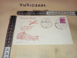 HB12669 FDC SERIE DEL SOLE TIMBRO ANNULLO 1962 1° CENTENARIO DELLE POSTE ITALIANE BRENNERO MILANO - FDC