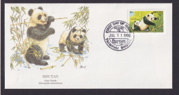 Bhutan Süsasien Fauna Tiere Riesenpanda Schöner Künstler Brief - Bhutan