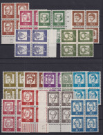 Berlin 199-213 Bedeutende Deutsche Luxus Viererblock Teils Vom Rand 100,-++ - Storia Postale