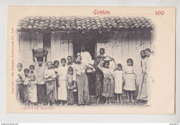 Fixe Ceylon Group Of Natives Non Circulé Très Bon état Dos Simple - Sri Lanka (Ceylon)