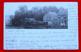 CPA 1899 Maeseyck. Maaseik. Tramlijn Brée. Met Tram, Restaurant Du Train & Yachtzaal - Maaseik