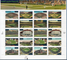 USA 2001 Baseball Stadiums, Foil Sheet 2*10 Values MNH Brooklyn, Detroit, Cincinnati, New York, Pittsburgh, Chicago, - Baseball