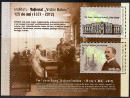 Romania, 2012  CTO, Mi. Bl. Nr. 535                       The "Victor Babes" National Institute - 125 Years - Usado