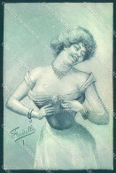 Artist Signed Fredillo Fashion Glamour Risque Lady TEARED Postcard VK9440 - Autres & Non Classés