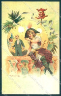 Artist Signed Kratki Lady Carnival Art Nouveau Serie 263 Postcard VK9495 - Autres & Non Classés