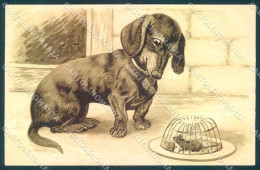 Artist Signed Dachshund Bassotto Relief Mouse Postcard VK9575 - Autres & Non Classés