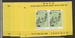 1971 MNH South Korea Mi Block 339-43 Postfris**. - Corée Du Sud