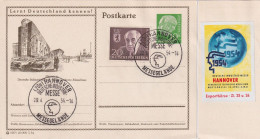 PK  "Deutsche Industrie Messe Hannover - Das Moderne Messehaus"  (Sonderstempel/Vignette)        1954 - Cartes Postales - Oblitérées