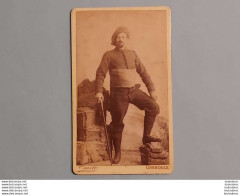 CDV MILITAIRE SOLDAT CHASSEUR ALPIN REGIMENT N°22 PHOTO EMILE GRENOBLE  FORMAT 10.50 X 6.50 CM - Anciennes (Av. 1900)