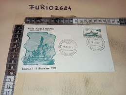 HB12698 FDC TIMBRO ANNULLO LIVORNO 1971 MOSTRA FILATELICA REGIONALE DOPOLAVORO POSTALE - FDC