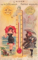 Mode , L'hiver Sur La Côte D'azur , L'hiver Partout Ailleurs * CPA Illustrateur Art Nouveau * Femmes Ombrelle Baigneuse - Mode