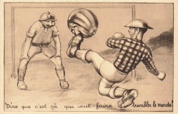 WW2 Guerre 39/45 War * CPA Illustrateur P. REMY 1940 * Match Football , Ballon Tête Hitler ! - Guerra 1939-45