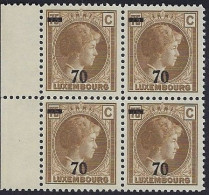 Luxembourg - Luxemburg - Timbres - Bloc à 4  70 75c.   MNH**   VC.  128,-   Rare - 1926-39 Charlotte De Profil à Droite