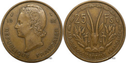 Afrique Occidentale Française - Colonies Françaises - 25 Francs 1956 - TTB/XF45 - Mon6233 - Afrique Occidentale Française